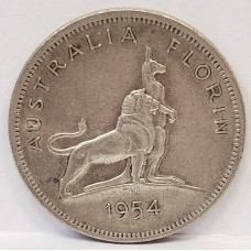 AUSTRALIA 1954 . FLORIN . COMMEMORATIVE . ROYAL VISIT AUSTRALIA 1954 . FLORIN . COMMEMORATIVE . ROYAL VISIT